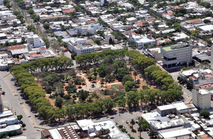 Plaza 25 de Mayo de Rafaela, cabecera del departamento Castellanos