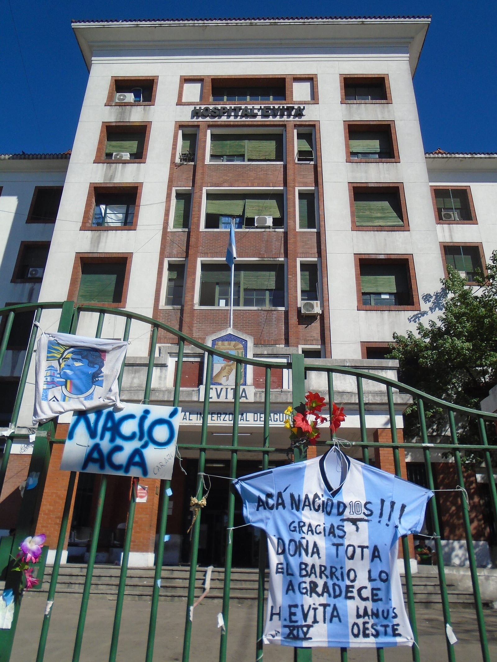 Hospital Interzonal de Agudos Evita en Lanús Oeste, lugar de nacimiento de Diego Armando Maradona