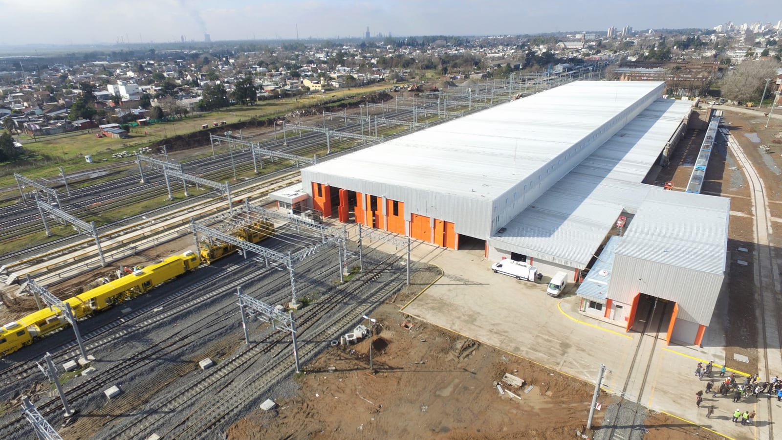 Talleres ferroviarios históricos de Tolosa, restaurados en 2019, donde se completó la primera locomotora a vapor argentina